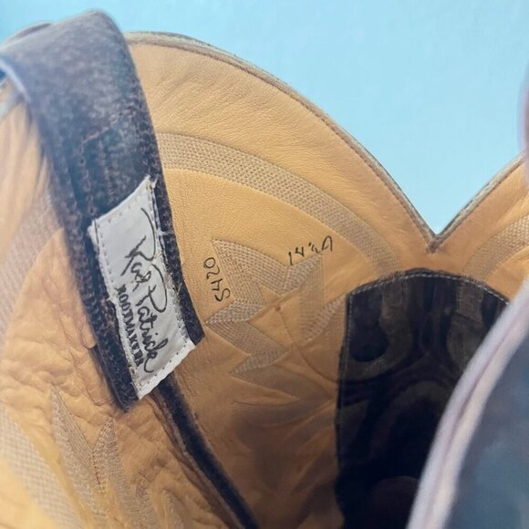 NEW Rod Patrick Mens Cowboy Boots 14.5A Perro Loco Brown Western Square Toe - Picture 10 of 13